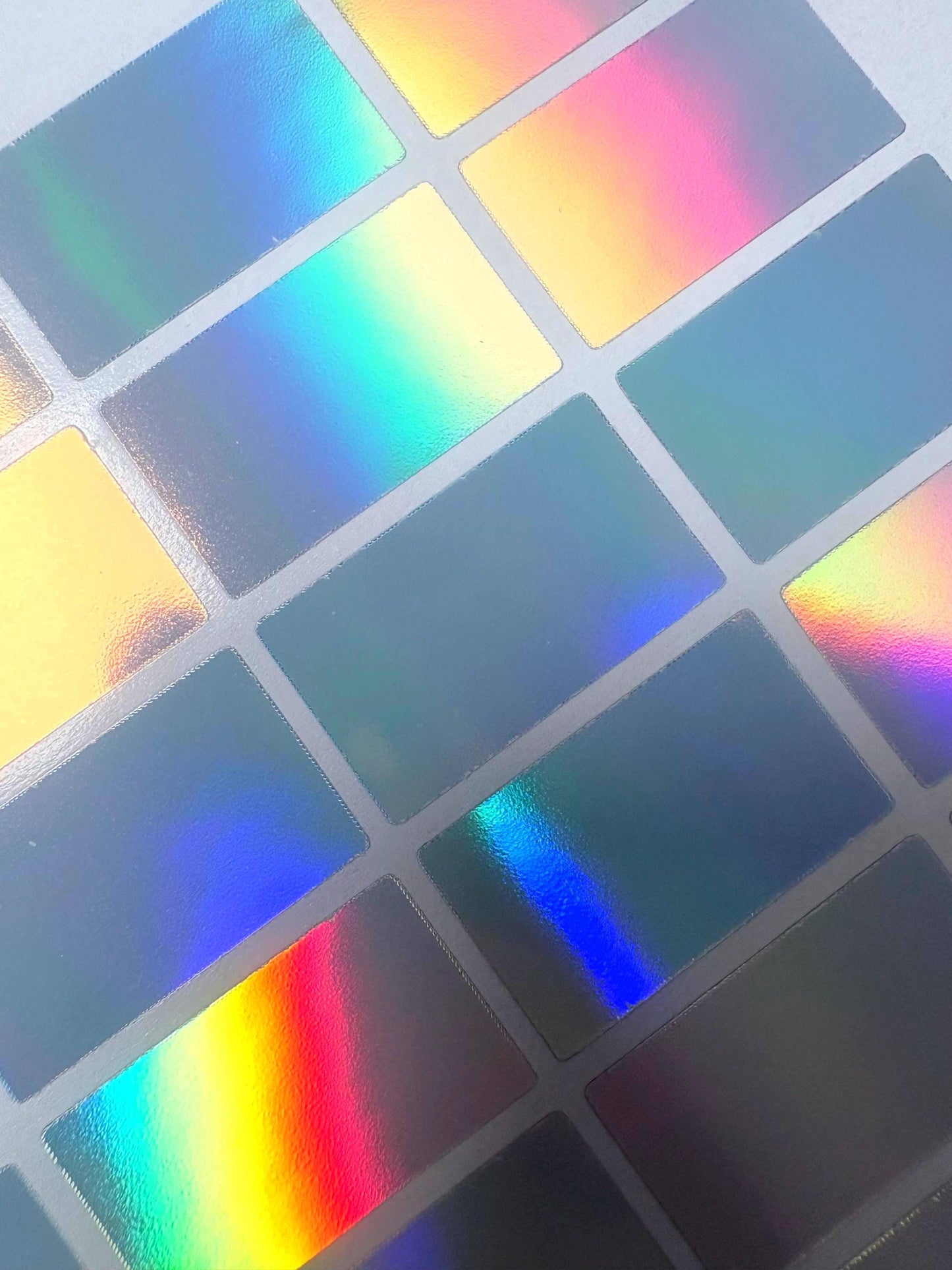 50 Blank Holographic One Touch Stickers | Trading Card Labels | DIY Graded Card Decals | Holographic Card Supplies | Collectible Case Labels