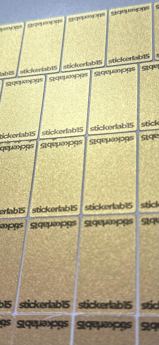 50 Gold Logo Stickers | Custom 35 PT One-Touch Magnetic Case Stickers | Premium Gold Foil Stickers for Sports Cards & Branding