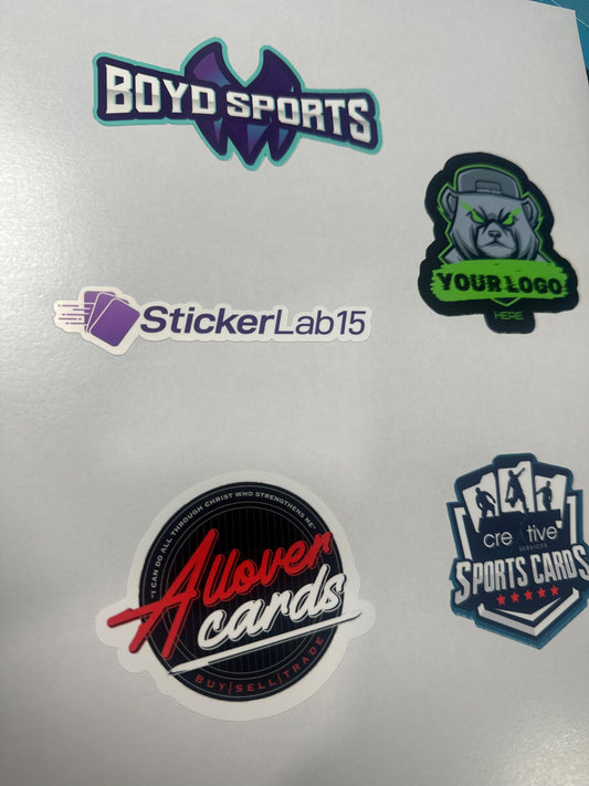 Custom Logo Die Cut Sticker Sheet - 5 Durable Vinyl Stickers, Waterproof, UV Resistant for Branding & Gifts
