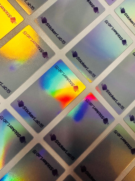 50 Count Holographic 35 pt One Touch Stickers for Custom Logos – Premium Protection & Eye-Catching Design